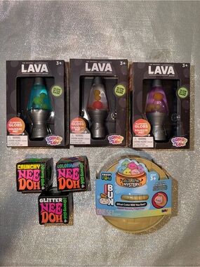 3 Lava Mini Lamps Squishies. 1 Crazy Fun Mystery Dumpling & 1 NeeDoh